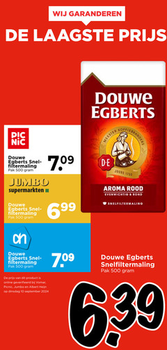  douwe egberts koffie 10 500 meester branders filtermaling pak jumbo supermarkten online geverifieerd picnic albert joure aroma rood evenwichtig rond snelfiltermaling 