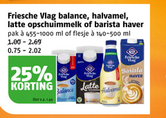  friesche vlag koffiemelk 25 balance halvamel latte opschuimmelk barista haver pak ml flesje 140-500 liter v.a. 