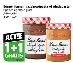  1 2 bonne maman hazelnootpasta potten 360 3.99 kilo v.a. hazelnoten zacht stukjes pinda 