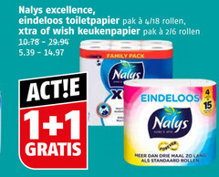  1 15 19 nalys excellence eindeloos toiletpapier pak 4 18 rollen wish keukenpapier 2 6 family pack mat forever drie lang 