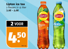  lipton ice tea 2 flessen liter zero peach green 