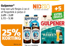  gulpener speciaalbieren 18 25 30 810 tray 4 6 flesje blik 50 liter v.a. roken drinken korenwolf wolf 5 zegels weizen wit m.u.v kratten 