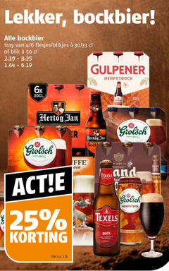  gulpener brand hertog jan amstel grolsch texels bokbier 25 50 1615 bockbier tray 4 6 blikjes 30 33 blik 6x herfstbock liter v.a. r bock and herfstbok 