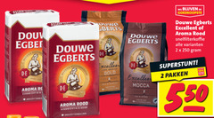  douwe egberts koffie 2 10 250 douw excellent arabica gold but mocca aroma rood snelfilterkoffie pakken evenwichtig rond vola filtermaling 