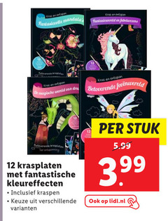  12 kras ontspan fantasievolle mandalas betoverende magische wereld ontspanning kleureffecten kraspen stuk 5.99 3.99 lidl.nl 