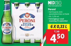  peroni speciaalbieren 16 18 25 italia italiana originale bottles qualita nastro azzurro nix18 jaar alcohol legitimatie verfrissend licht sprankelend bier 5 2 maandag 33 l 5.99 