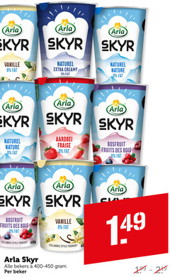  5 45 skyr vanille naturel creamy nature aardbei fraise bosfruit fruits des bois icelandic style yoghurt bekers beker 