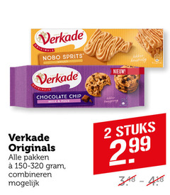  2 verkade originale nobo sprits naturel aboriginals chocolate chip melk puur originals pakken combineren stuks 