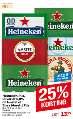  heineken birra moretti 0.0 amstel silver krat bier 5 18 24 25 30 jaar legitimatie alcohol nix18 free since refreshing taste moret rice pils 