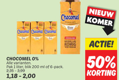  chocomel chocolademelk 1 6 50 200 pak liter blik ml pack 2 35 3 99 18 00 romig 