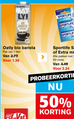  1 2 50 original bio barista mints sugar free sportlife smash freshness intensity totally oatly pak liter pakken nestle 