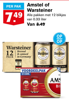  amstel warsteiner blikjes bier 12 18 pak pakken liter pack brewed germany imported premium beer perfectly balanced deer seit das einzig wahre naturally to german purity pilsener free 