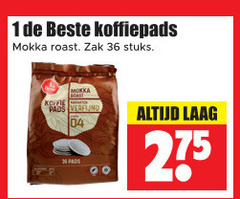  1 de beste koffiepads 36 mokka roast zak stuks pads laag 