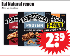  3 natural repen fruit da choc with cranberry bars 3x40g protein pack peanuts dark chocola 