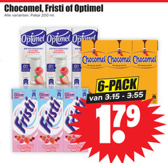  6 100 200 chocomel fristi optimel pakje ml drinkyoghurt aardbei framboos enige calcium vet graisse portion rood fruit pack 