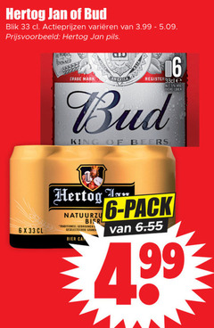  hertog jan bud blikjes bier 5 6 16 33 99 blik varieeren 3.99 pils world trade asia america register biere king beers traditioneel granen pack 