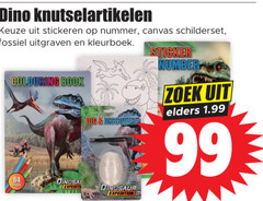  99 dino knutselartikelen sticker nummer canvas schilderset fossiel uitgraven kleurboek colouring book expedition zoek elders 