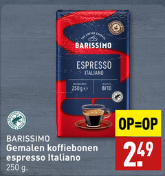  barissimo koffie 250 rooster coffee experts espresso italiano people nature ground intensity 8 10 gemalen koffiebonen 