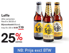  leffe speciaalbieren 8 25 30 fles 33 blond tray b tri blonde 0.0 tripel 