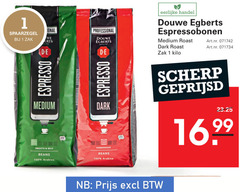  douwe egberts koffiebonen 1 100 zak erts espresso medium smooth mild beans arabica professional eerlijke espressobonen roast dark kilo scherp geprijsd harmonious 