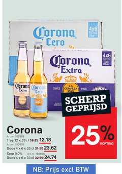  corona speciaalbieren 4 6 12 33 330 bouteilles flessen bottles 330ml la since cerveza scherp geprijsd tray doos 0.0 