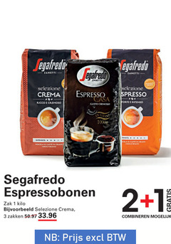  segafredo koffiebonen 1 2 3 selezione crema ricco cremoso espresso casa gusto zanetti forte intenso premium choice caffee gram whole beans espressobonen zak kilo zakken caffe combineren 