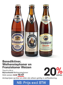  benediktiner franziskaner weihenstephaner speciaalbieren 8 20 50 weissbier der premium weizen tray hefeweizen bier cider zelfbediening 