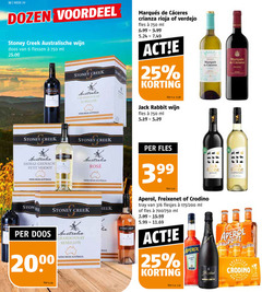  rose witte wijn rode 6 25 32 750 week dozen voordeel stoney creek australische doos flessen ml crianza rioja fles australia chardonnay semillon liter v.a. wine from jack rabbit shiraz petit rosee aperol freixenet crodino tray 3 200 700 5.99 luck merlot spritz 