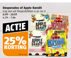  desperados apple bandit speciaalbieren appelcider 25 tray 4 6 blikken 6x 330ml cider virgin 0.0 liter v.a. 