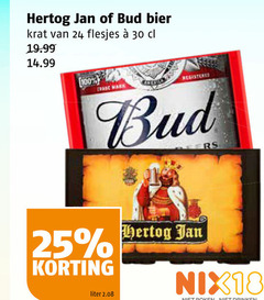  hertog jan bud krat bier 18 24 25 30 100 liter 