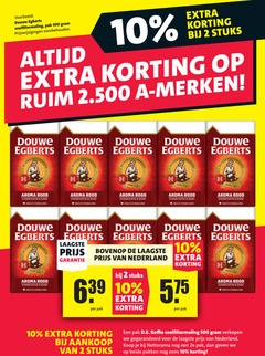  douwe egberts koffie 2 10 500 snelfiltermaling pak voorbehouden stuks merken aroma rood bovenop nederland hond d.e. 2e beide pakken 