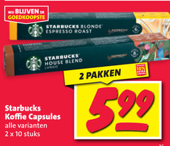  starbucks koffiecups 2 8 10 99 blonde espresso roast house blend lungo koffie capsules stuks pakken 