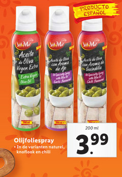  200 aceite oliva virgin olive oil aroma specially spy clive garlic flavoured specialty spray with chilli b 200ml naturel knoflook chili ml 3.99 