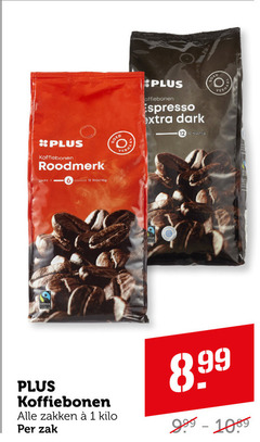  plus huismerk koffiebonen 1 roodmerk zocht espresso dark zakken kilo zak 