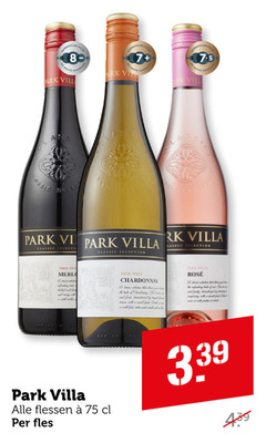  ark 7 vilten park classic villa selection merlot chardonnay to you tricks waste rosee king flessen fles 