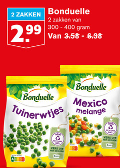  2 5 zakken bonduelle mexico tuinerwtjes melange new nutri score recyclable bag vers seizoen 6min min 