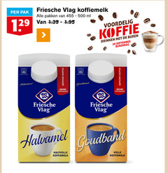  friesche vlag koffiemelk 1 7 10 28 42 100 500 pak pakken ml koffie drinken buren halvamel vertrouwde receptuur nieuwe goudband halfvolle volle 