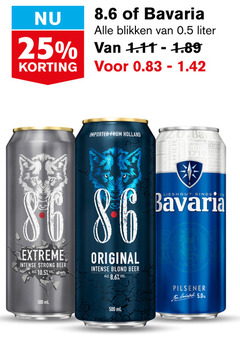  bavaria 8.6 blikjes bier speciaalbieren 6 8 10 25 500 blikken liter imported from holland onafhankelijk afhankelijk verfrissend lieshout mineraal generatie extreme intense strong beer 5 original blond ml pilsener for 