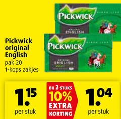  pickwick thee 1 2 10 20 original english pak zakjes stuks stuk 