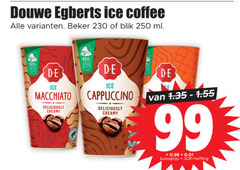  douwe egberts ijskoffie 40 99 250 ice coffee beker blik ml macchiato creamy cappuccino basisprijs heffing 