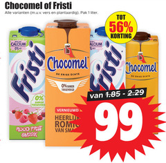  fristi chocomel chocolademelk drinkyoghurt 1 99 vers plantaardig pak liter calcium vet graisse suiker rood fruit enige vernieuwd 