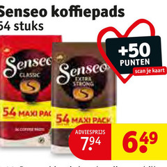  douwe egberts senseo koffiepads stuks maxi strong pack 50 punten scan kaart 