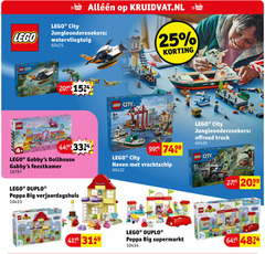  lego city 25 2099 dollhouse kruidvat.nl watervliegtuig duplo peppa big 8 offroad truck haven vrachtschip 6 supermarkt 2 