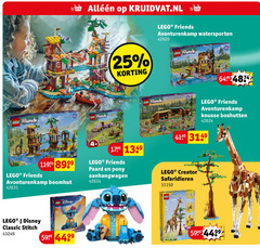  lego friends creator 4 25 31 1860 kruidvat.nl avonturenkamp watersporten knusse 7 eco 8 boomhut paard pony aanhangwagen disney classic stitch use 