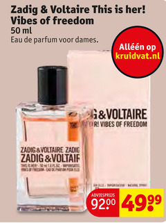  50 zadig voltaire this vibes freedom ml eau parfum dames kruidvat.nl 