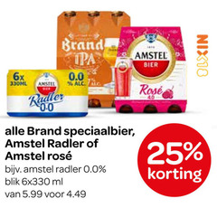  brand amstel speciaalbieren radler bier 25 40 0.0 6x 330ml speciaalbier rosee blik ml 5.99 nix18 