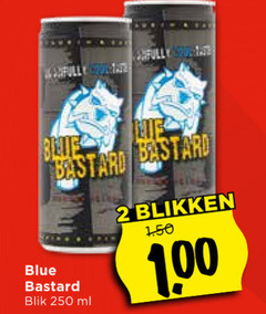  blue bastard energiedrank 2 250 blik ml blikken 1 00 