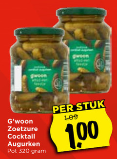  320 gwoon zoetzure cocktail augurken pot stuk 1 00 