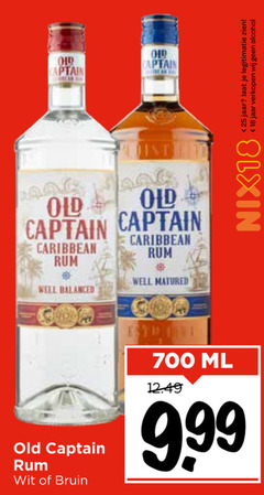  old captain rum 18 25 700 caribbean well balanced matured nix18 jaar legitimatie alcohol wit bruin ml 