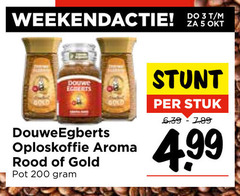  douwe egberts oploskoffie 3 200 weekendactie gold bold stuk aroma rood pot 